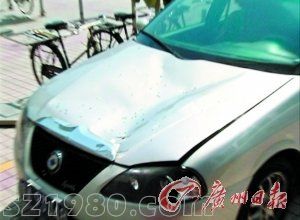 廣州三樓餐廳玻璃爆 男童墜樓砸凹轎車