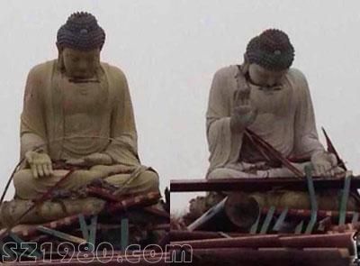 大佛被吹低頭引圍觀 耗資近5千萬竟不堪"天兔"一擊
