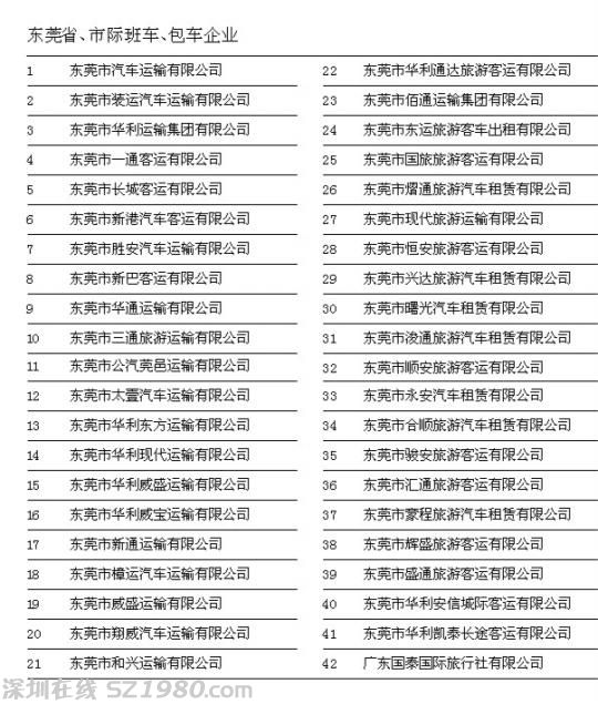 東莞：春運回家包車認(rèn)準(zhǔn)42家正規(guī)公司
