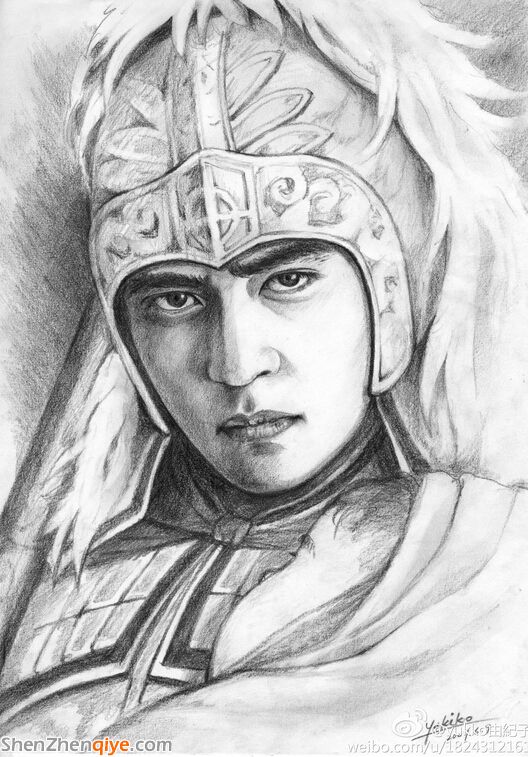 網(wǎng)友素描趙云畫像