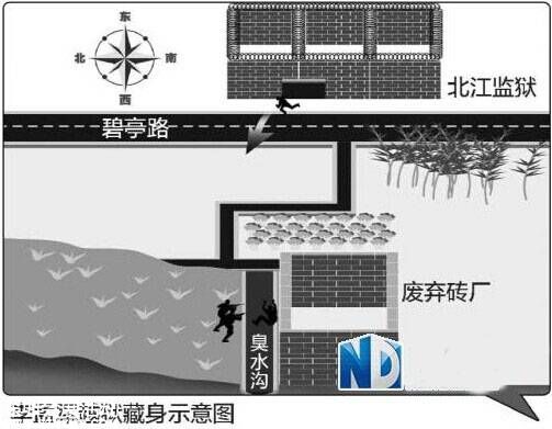 韶關(guān)越獄逃犯29小時后被抓 藏身臭水溝