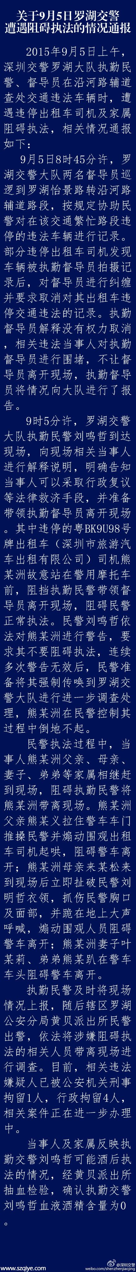 深圳(www.thesurfingworld.com)交警被曝酒后執(zhí)法腳踩的哥 警方回應(yīng):傳言不實(shí)（圖）