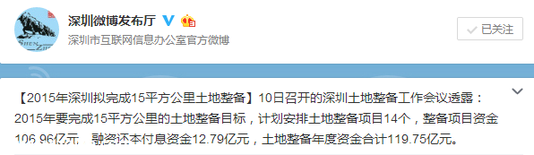 2015年深圳(www.thesurfingworld.com)擬完成15平方公里土地整備