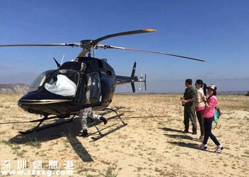 售價達470萬美元的黑武士直升機，吸引不少中國客租用。(美國《世界日報》/受訪者提供)