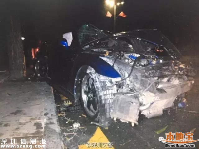 深圳百萬跑車撞成廢鐵 司機回家睡覺