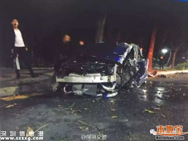 深圳百萬跑車撞成廢鐵 司機回家睡覺